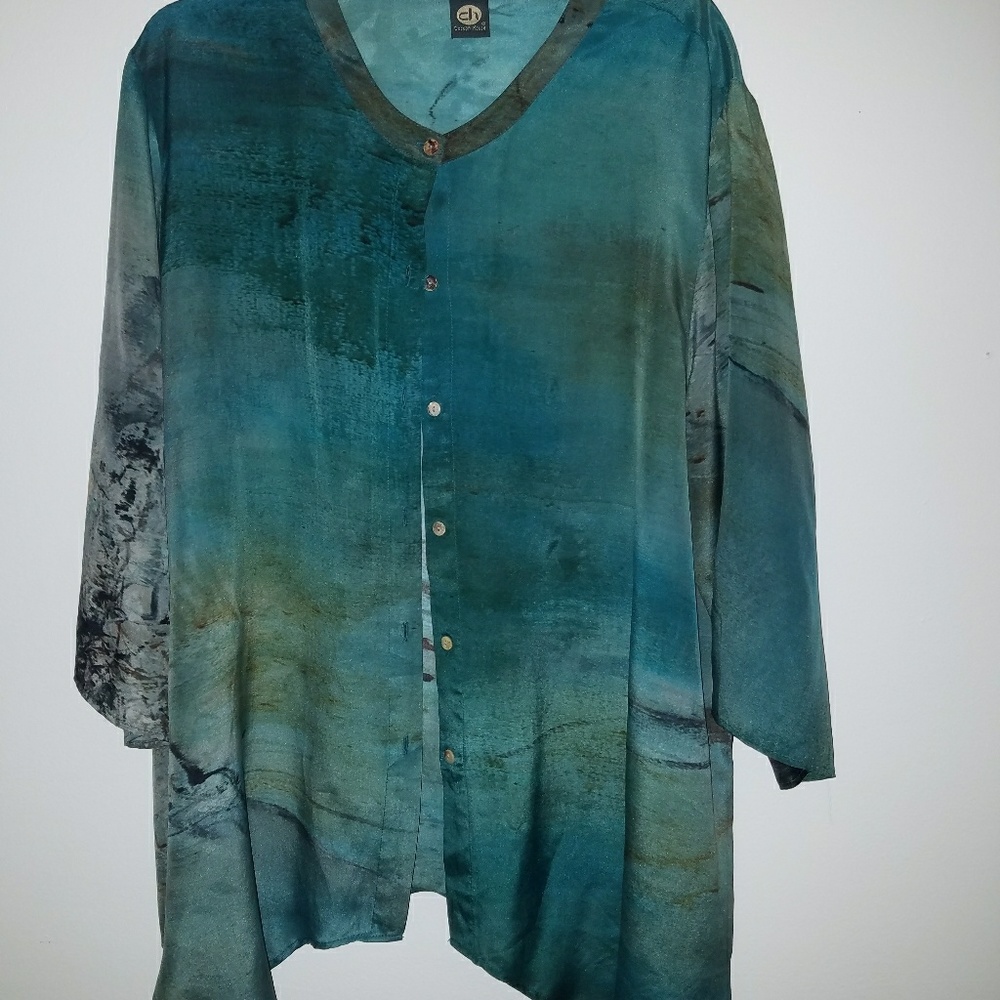 Unique and beautiful silk button down tunic